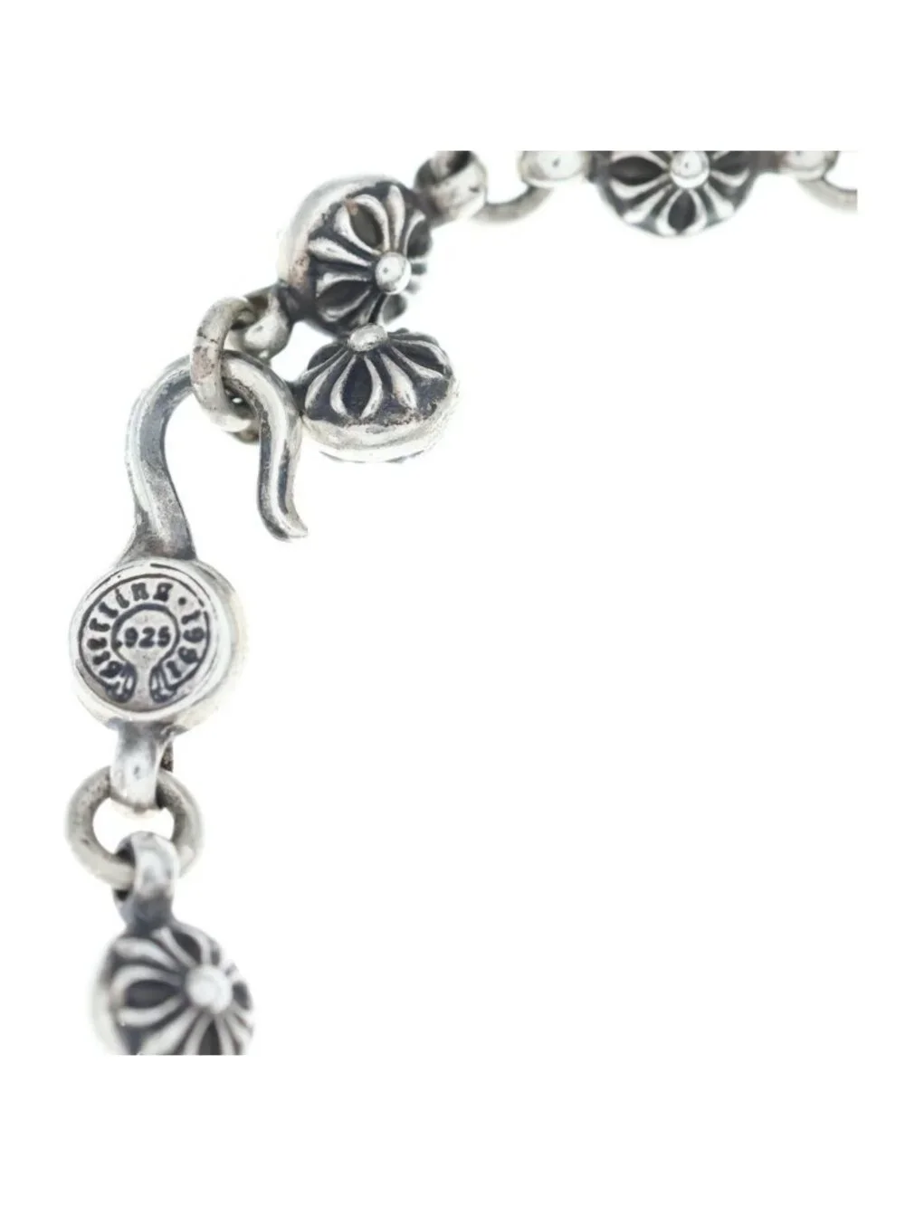 Chrome Hearts No1 Ball 1 Cross 5 Daga Tiny CH Motif Bracelet Silver